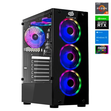 PC GAMER VIBORA BLACK V3 AMD RYZEN 5 5600, RTX 3050, SSD 500GB, RAM 16 GB | SNAKE GAMER - 2