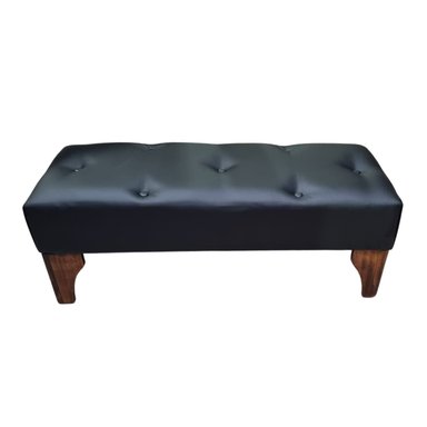 BANQUETA MUEBLES RIMAR BOTONE NEGRO ECO CUERO - 1