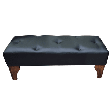 BANQUETA MUEBLES RIMAR BOTONE NEGRO ECO CUERO - 4