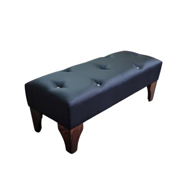 BANQUETA MUEBLES RIMAR BOTONE NEGRO ECO CUERO DIAMANTE - 2