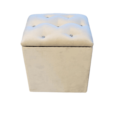 POUF MUEBLES RIMAR BAUL CRUDO FELPA DIAMANTE - 1