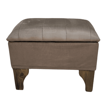BANQUETA MUEBLES RIMAR BAUL CAFÉ FELPA LINEAL 60X40X45 - 1