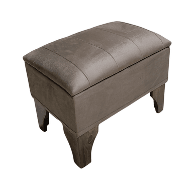 BANQUETA MUEBLES RIMAR BAUL CAFÉ FELPA LINEAL 60X40X45 - 2