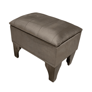 BANQUETA MUEBLES RIMAR BAUL CAFÉ FELPA LINEAL 60X40X45 - 3