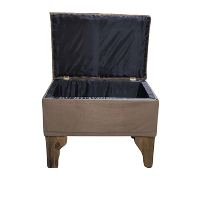 BANQUETA MUEBLES RIMAR BAUL CAFÉ FELPA LINEAL 60X40X45 - 4