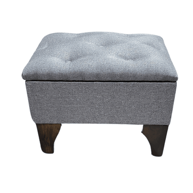 BANQUETA MUEBLES RIMAR BAUL GRIS LINO BOTONE 60X40X45 - 1