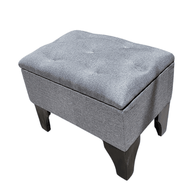 BANQUETA MUEBLES RIMAR BAUL GRIS LINO BOTONE 60X40X45 - 3