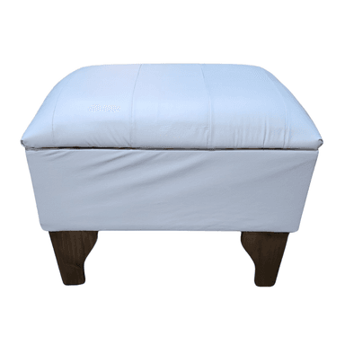 BANQUETA MUEBLES RIMAR BAUL BLANCO EN ECO CUERO 60X40X45 - 1