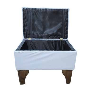 BANQUETA MUEBLES RIMAR BAUL BLANCO EN ECO CUERO 60X40X45 - 4