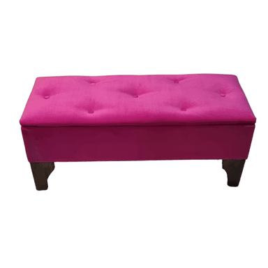BANQUETA MUEBLES RIMAR BAUL BOTONE FUCSIA FELPA 105X40X45X20 - 5