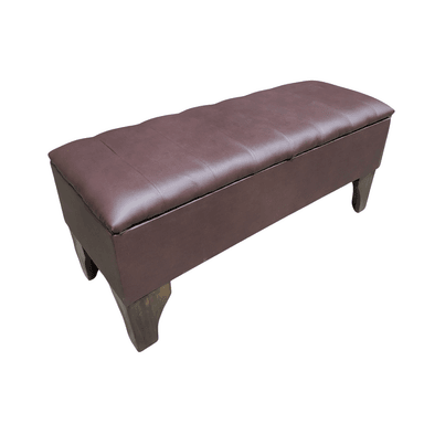 BANQUETA MUEBLES RIMAR BAUL LINEAL CHOCOLATE ECO CUERO 105X40X45X20 - 2