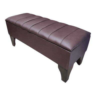 BANQUETA MUEBLES RIMAR BAUL LINEAL CHOCOLATE ECO CUERO 105X40X45X20 - 3