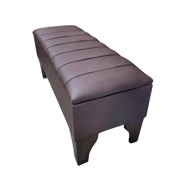 BANQUETA MUEBLES RIMAR BAUL LINEAL CHOCOLATE ECO CUERO 105X40X45X20 - 4