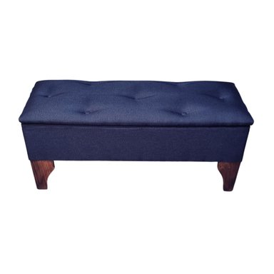 BANQUETA MUEBLES RIMAR BAUL BOTONE NEGRO LINO 105X40X45X20 - 1