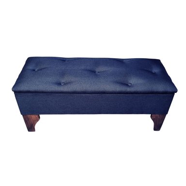BANQUETA MUEBLES RIMAR BAUL BOTONE NEGRO LINO 105X40X45X20 - 4