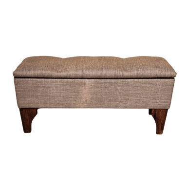 BANQUETA MUEBLES RIMAR BAUL BOTONE CANELA LINO 105X40X45X20 - 1