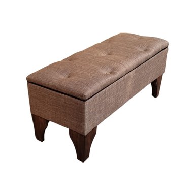 BANQUETA MUEBLES RIMAR BAUL BOTONE CANELA LINO 105X40X45X20 - 2
