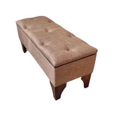 BANQUETA MUEBLES RIMAR BAUL BOTONE CANELA LINO 105X40X45X20 - 3