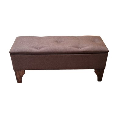 BANQUETA MUEBLES RIMAR BAUL BOTONE CAFÉ LINO 105X40X45X20 - 1