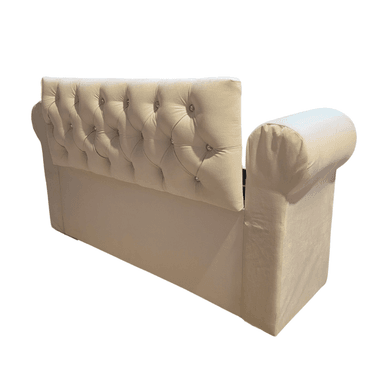 BANQUETA MUEBLES RIMAR CRUDO BAUL CAPITONE CON BRAZO FELPA DIAMANTE 134X40X50X40 - 5