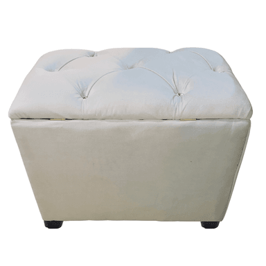 BANQUETA MUEBLES RIMAR CRUDO BAUL CAPITONE DIAMANTE FELPA 60X40X50X40 - 1