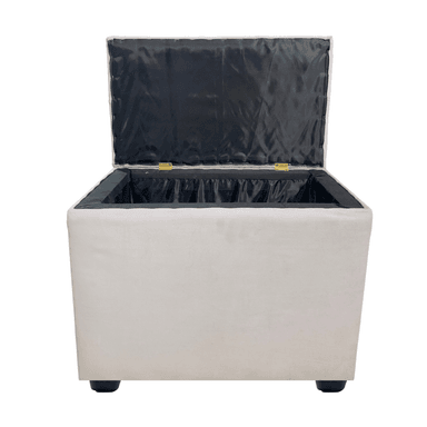 BANQUETA MUEBLES RIMAR CRUDO BAUL CAPITONE DIAMANTE FELPA 60X40X50X40 - 5