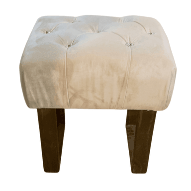 BANQUETA MUEBLES RIMAR BEIGE CAPITONE DIAMANTE FELPA 40X30X40 - 5