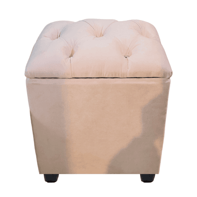 POUF MUEBLES RIMAR ROSA BAUL CAPITONE DIAMANTE PASTEL FELPA 40X33X50X40 - 1
