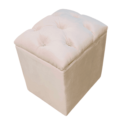 POUF MUEBLES RIMAR ROSA BAUL CAPITONE DIAMANTE PASTEL FELPA 40X33X50X40 - 2