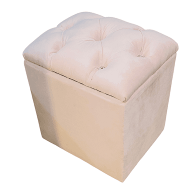 POUF MUEBLES RIMAR ROSA BAUL CAPITONE DIAMANTE PASTEL FELPA 40X33X50X40 - 3