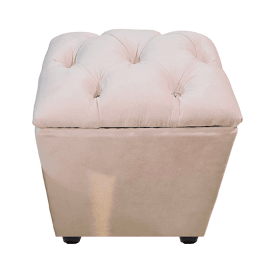 POUF MUEBLES RIMAR ROSA BAUL CAPITONE DIAMANTE PASTEL FELPA 40X33X50X40 - 4