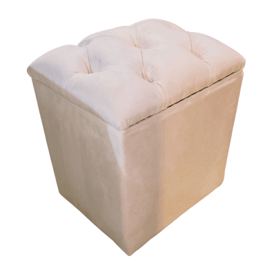 POUF MUEBLES RIMAR ROSA BAUL CAPITONE DIAMANTE PASTEL FELPA 40X33X50X40 - 5