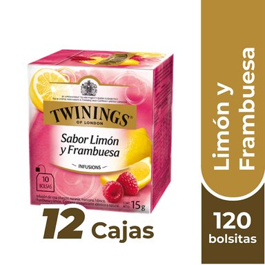 INFUSION TE TWININGS CAJA 120 BOLSITAS LIMON FRAMBUESA - 1