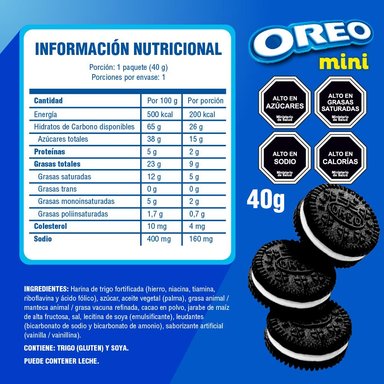 GALLETAS OREO® MINI SABOR ORIGINAL PACK 27 UN. 40G C/U - 5