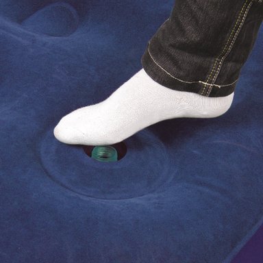 COLCHON INFLABLE TUSCANY SINGLE INFLADOR DE PIE AZUL DOITE - 2