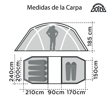 CARPA DOITE PARA 6 PERSONAS PRADERA 4+2 - 3