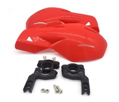 CUBRE PUÑOS P/MOTOS UNIVERSALES CORTOS 7/8 MANUBRIOS 22MM | EN COLOR ROJO - 1