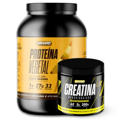 PACK GOHARD PROTEÍNA VEGETAL 33 SERVICIOS + CREATINA MONOHIDRATADA 60 SERVICIOS - 1