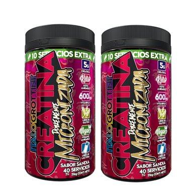 2 FRASCOS CREATINA MONOHIDRATO - 40 SERV C/U - SANDIA - 1