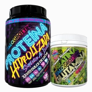 PROTEINA HIDROLIZADA ISOLATE DULCE DE LECHE 33SV 2,3LB + CREATINA GLUTAMINA 30SV KIWI 324G - 1