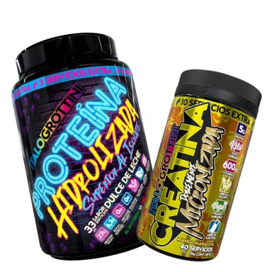 PROTEINA HIDROLIZADA DULCE DE LECHE 2,3 LB + CREATINA 40 SV MANGO MARACUYA - 1