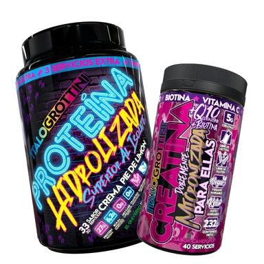 PROTEINA ITALO GROTTINI HIDROLIZADA PIE LIMON POLVO 2.3 LB + CREATINA 40 SV CANDY POP - 1