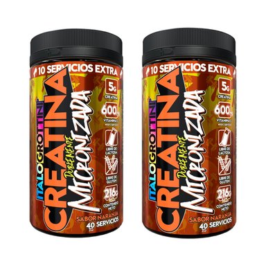 PACK 2 FRASCOS CREATINA ITALO GROTTINI MONOHIDRATO NARANJA POLVO 40 SERV C/U - 1