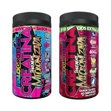PACK 2 FRASCOS CREATINA ITALO GROTTINI MONOHIDRATO SIN SABOR SANDIA POLVO 40 SERV C/U - 1