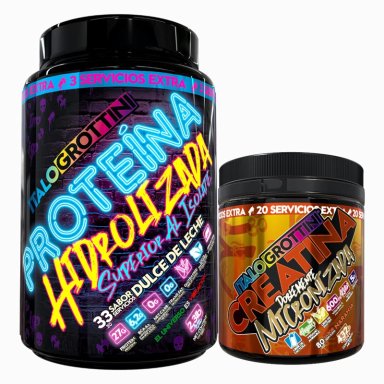 PROTEINA HIDROLIZADA 2,3LB DULCE DE LECHE + CREATINA 440 GR NARANJA - 1