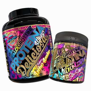 CREATINA ITALO GROTTINI MONOHIDRATADA 300 GR PACK PROTEÍNA WHEY LECHE ASADA 5 LB - 1