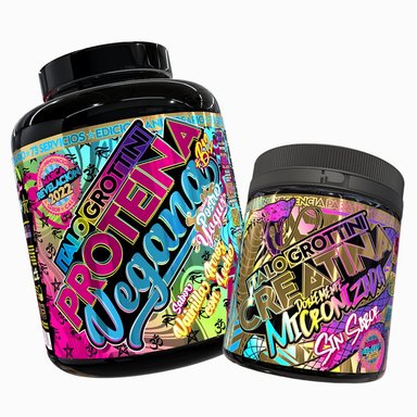 CREATINA ITALO GROTTINI MONOHIDRATADA 300GR PACK PROTEINA VEGANA VAINILLA 5 LB - 1