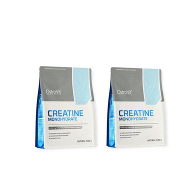 PACK 2 CREATINAS OSTROVIT MONOHIDRATADAS 500GR C/U SIN SABOR - 1