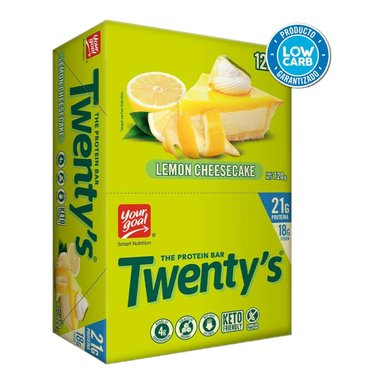 PACK X12 BARRAS DE PROTEÍNA YOUR GOAL 12 BARRITAS TWENTY'S LEMON CHEESECAKE 21GR PROTEÍNA - 1