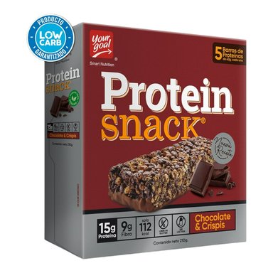 PACK X5 BARRAS DE PROTEÍNA YOUR GOAL SNACK SABOR CHOCOLATE Y CRISPIS 15GR PROTEÍNA - 1
